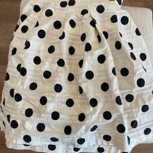 Cream skirt with black polka dots